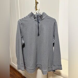 Croft & Barrow Navy and White Striped Half-Zip Pullover